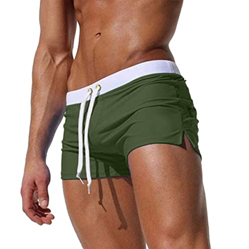 BIBOKAOKE Badehose Herren Slipform,Mode Camouflage Swimming Swim Briefs Summer Urlaub Hawaii Beach Pants Trunks Badepants Niedrige Taille Bikinihose U Konvexen Beutel Schwimmwear Surfen Hose von BIBOKAOKE