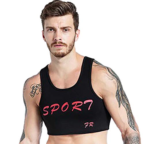 BIBOKAOKE Brustweste Männer Tank Top Cropped Oberteil Ärmellos Stringer Weste Trägershirt Brustschutzweste Atmungsaktiv Vestt Hantel Sportweste Kurz Brustschutz Laufshirt Trainingsweste von BIBOKAOKE