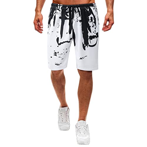 BIBOKAOKE Kurze Hosen Herren Fashion Tie Dye Printed Cargo Freizeitshort Sommer Sport Shorts Loose Casual Fitness Laufshorts Bermuda Arbeitshorts Elastische Taille Sweatshorts Trainingshose von BIBOKAOKE