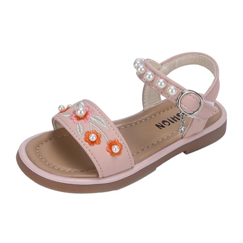 BIBOKAOKE Sandalen Mädchen 35 Sandaletten Open Toe Strandsandalen Prinzessin Schuhe Weichen Sohle Sommerschuhe Rutschfeste Freizeitsandale Flache Sandalen Sommer Outdoorsandalen Kinder Schuhe von BIBOKAOKE