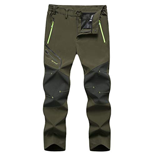 BIBOKAOKE Skihose Herren Winddicht Wasserdicht Trekkinghose Wanderhose Regular Fit Softshellhose Outdoor Arbeitshose Herbst Winter Patchwork jagdhose Rangerhose Funktionshose mit Taschen von BIBOKAOKE