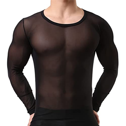 BIBOKAOKE Tank Top Herren Top T-Shirt Kurzarm Sexy Aushöhlen Netzhemd Unterhemd Erotik Netz Hemd Guywear Unterwäsche Dessous Transparent Perspektivische Muskelshirts Weste T-Shirts von BIBOKAOKE