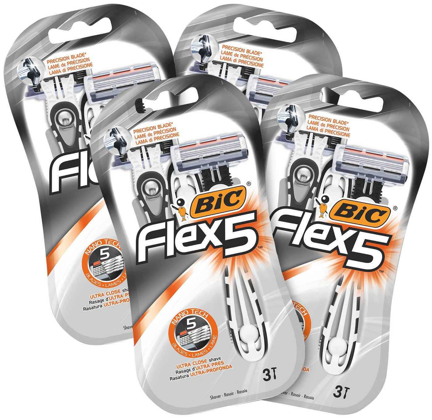 BIC Einwegrasierer BIC Flex 5 Rasierer Herren, 2 x 6 Einwegrasierer mit je 5 Klingen, 12-tlg. von BIC