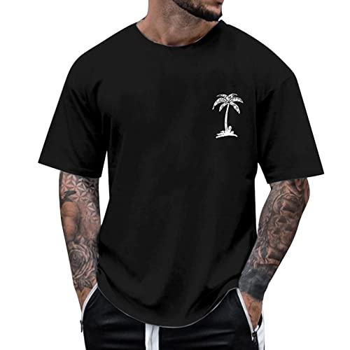 Oversized Tshirt Herren Rundhals Kurzarm Lose Sommer mit Los Angeles Grafik Kreativen Buchstaben Vintage Drucken Lang Tops Shirt Männer Streetwear Sportshirts Freizeitshirts von BIEDONGDA