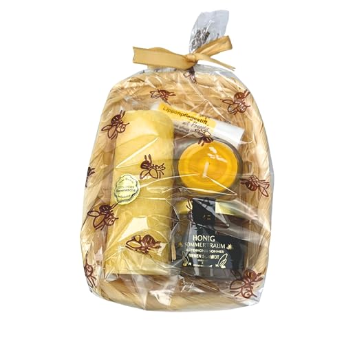 Wohlfühl GESCHENK-SET mit Honig im Glas 50g, Lippenpflegestift mit Propolis, handgedrehte Bienenwachskerze, Teelicht im Glas, 6-teilig Wohlfühl GESCHENK-SET mit Honig im Glas 50g, Lippenpflegestift mit Propolis, handgedrehte Bienenwachskerze, Teelicht im Glas, 6-teilig von BIENEN SCHMIDT