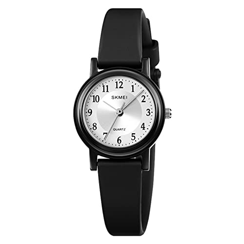 Damen-Armbanduhr, dünn, rund, schwarz, wasserdicht, Luxus-Quarz, digitaler Stil, lässig, Business Analog, Schwarz-Digtal, Klassisch von BIEWO