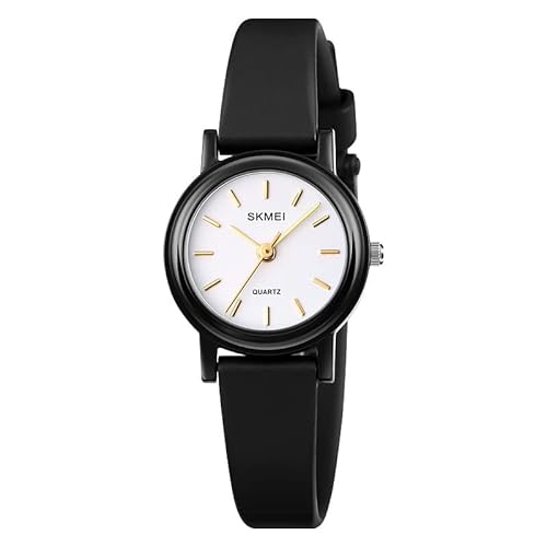 Damen-Armbanduhr, dünn, rund, schwarz, wasserdicht, Luxus-Quarz, digitaler Stil, lässig, Business Analog, Schwarz - Zoll, Klassisch von BIEWO