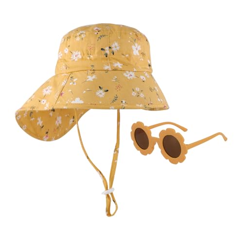 BIFHIG 1 Nackenschutz Sonnenhut Und 1 Sonnenbrille, Verstellbarer Fischermut, Süße Kindergläser, Sonnenschutz Im Freien. BIFHIG 1 Nackenschutz Sonnenhut Und 1 Sonnenbrille, Verstellbarer Fischermut, Süße Kindergläser, Sonnenschutz Im Freien. von BIFHIG
