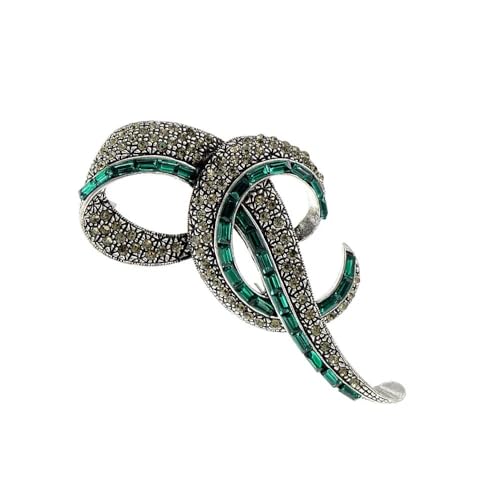 Strass-Broschen mit Schleife für Damen, elegante Anstecknadel, 2 Farben, Schleifen-Zubehör, Metall Zink Eisen von BIFRA