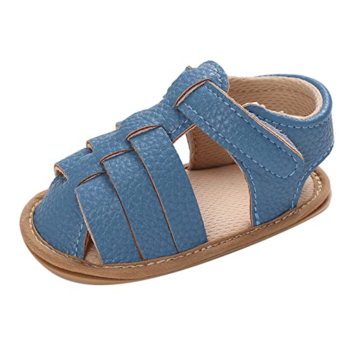 BIISDOST Baby Mädchen Sandalen Kleinkind Sommer Strand Schuhe Outdoor Casual Slipper Gummisohle Kleinkind First Walking Prinzessin Sandalen Schuhe Kinder 23 (Zjsjm-A-Blue, 19 Infant) von BIISDOST