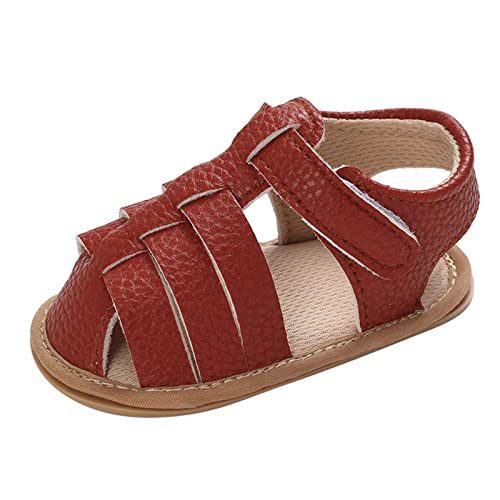 BIISDOST Baby Mädchen Sandalen Kleinkind Sommer Strand Schuhe Outdoor Casual Slipper Gummisohle Kleinkind First Walking Prinzessin Sandalen Schuhe Kinder 23 (Zjsjm-A-Brown, 19 Infant) von BIISDOST