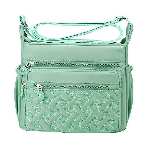 BIISDOST Damen Multi Pocket Lässige wasserdichte Crossbody Handtaschen Schulter Messenger Bag für Reisen Wandern täglich Nähbuch Taschen Für Anfänger (Green, One Size) von BIISDOST