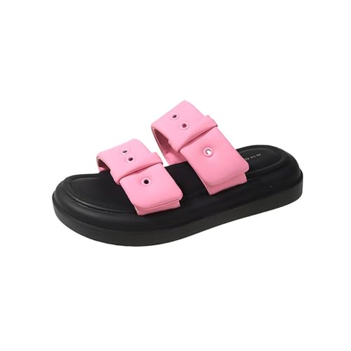 BIISDOST Damen Plateau Dickbesohlte Sport- Und Freizeit-Vielseitige Strand-High-End-Sandalen Fahrrad Schuhe Damen (Hot Pink, 38) von BIISDOST