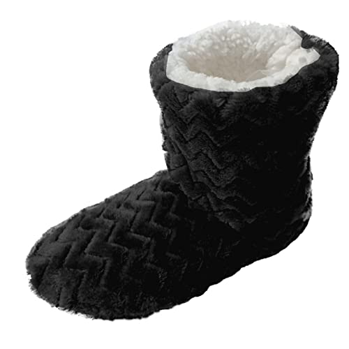 BIISDOST Damen Plüsch Hausschuhe Warme Slip On Heimschuhe Bequem Flache Clogs Bequem Komfort Paar Pantoffeln Schlappen Wolle Lammfell Winter Fluffy Flache Weiche Indoor Slippers Hausschuhe von BIISDOST