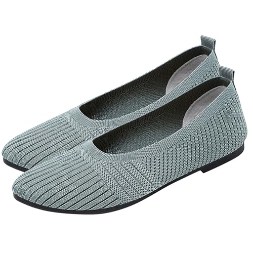 BIISDOST Damen-Sommer-Freizeitschuhe mit weicher Sohle, Fly Woven, flach, atmungsaktiv Eishockey Schuhe Damen (Light Blue, 38) von BIISDOST