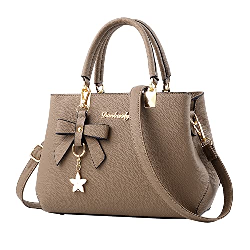 BIISDOST Damen Tote Bag Mode Handtaschen Damen Geldbörse Satchel Schultertasche Tote Ledertasche für Damen Wohnwagenschürze Mit Taschen (Khaki, One Size) von BIISDOST