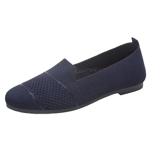 BIISDOST Damenschuhe, ethnische Freizeitschuhe, Sommermode, hohl, atmungsaktiv, Flacher Absatz, weiche Sohle, Freizeitschuhe Damen Schuhe Winter Stiefeletten (Blue, 41) von BIISDOST