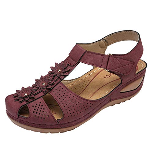 BIISDOST Frauen Mädchen Knöchel Zehen Sandalen weiche bequeme allesamt hohle Runde Frauen Frauen Freizeit Schuhe Schuhe Damen Original (Purple, 37) von BIISDOST