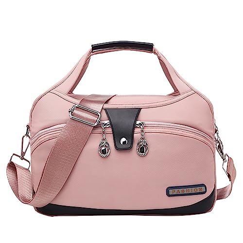 BIISDOST Frauen Tasche Trend Mode Einfache Casual Vielseitig Stoff Hand Frachtbrief Schulter Tasche Umhängetasche frauen Tasche Handy Umhängetaschen (Pink, One Size) von BIISDOST