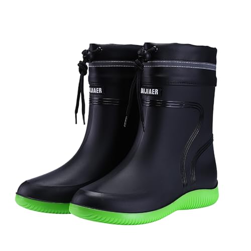 BIISDOST Gummistiefel Herren 44 Wasserdicht - Kurze Stiefel Regenstiefel Outdoor Rutschfest Arbeitsschuhe Rain Boots Leicht Schlupfstiefel Gartenschuhe Große Größen Casual Stiefeletten von BIISDOST