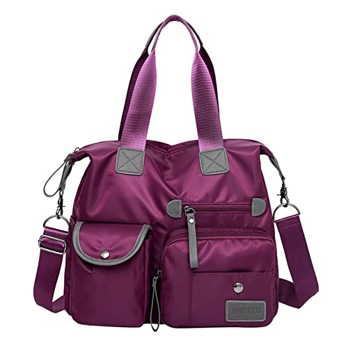 BIISDOST Handtasche für Frauen Wasserdichte Nylon-Umhängetasche Schulterhandtasche Taschen Kalender 2022 Klein (Purple, One Size) von BIISDOST