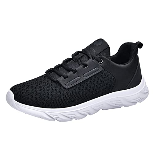 BIISDOST Herren Flache Schnürschuhe - Weichen Sohlen Sneakers Einfache Schuhe Flach Walking Shoes Klassisch Turnschuhe Outdoor Trekkingschuhe Leichtgewichts Joggingschuhe Strapazierfähige Sportschuhe von BIISDOST