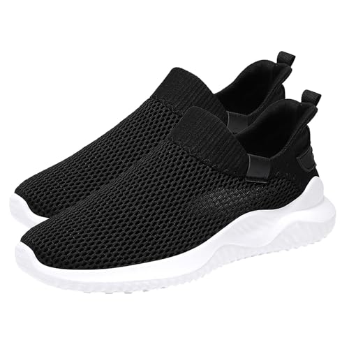 BIISDOST Herren Sommer Soft Sole Fly Woven Mesh Atmungsaktive und Bequeme Sportschuhe Freizeitschuhe Gelb Schuhe Herren (BK1, 40) von BIISDOST