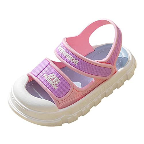 BIISDOST Kinder Sandalen Sommer Mädchen rutschfeste weiche Sohle Cartoon Baby Sandalen Hausschuhe Moonboots Kinder (Purple, 22.5 Toddler) von BIISDOST