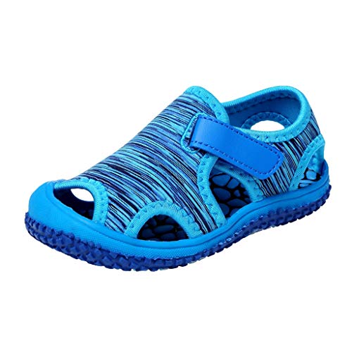 BIISDOST Kinderschuhe Jungen 28 Sandalen - Strandschuhe Outdoor Rutschfest Wasserschuhe Sommerschuhe Leicht Bequem Outdoorsandalen Aushöhlen Atmungsaktiv Römersandalen Sportsandalen von BIISDOST