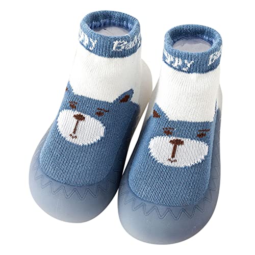 BIISDOST Krabbelschuhe Baby 18/19 - Bodensocken Lauflernschuhe Mädchen Junge Kleinkind Schuhe Babysocken Weichen Sohle Cartoon Sommer Babyschuhe Rutschfest Sockenschuhe Krabbelschuhe von BIISDOST