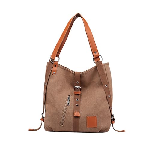 BIISDOST Lässige Canvas-Handtasche, Umhängetasche, multifunktionale Damen-Umhängetasche Taschen Notizbuch (Brown, One Size) von BIISDOST