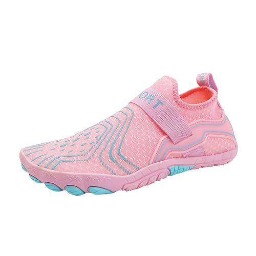 BIISDOST Leichte Badeschuhe für Damen und Herren, Tauch- und Strandschuhe, Outdoor-Barfuß-Tauchschuhe, Schwimmen, Waten, Strandschuhe, Regenstiefel Blitzangebote Damenschuhe (Pink, 42) von BIISDOST