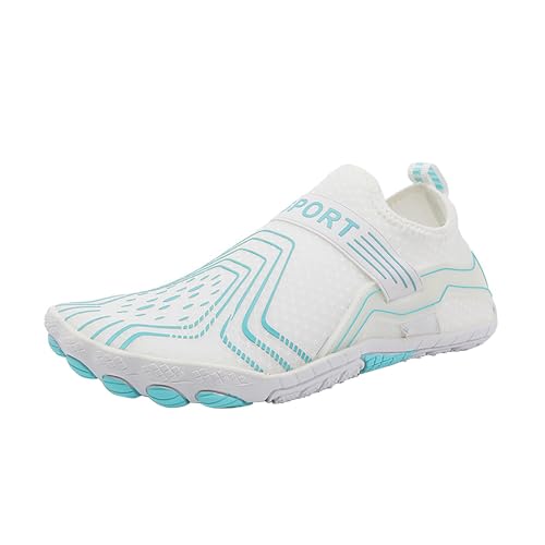 BIISDOST Leichte Badeschuhe für Damen und Herren, Tauch- und Strandschuhe, Outdoor-Barfuß-Tauchschuhe, Schwimmen, Waten, Strandschuhe, Regenstiefel Blitzangebote Damenschuhe (White, 41) von BIISDOST