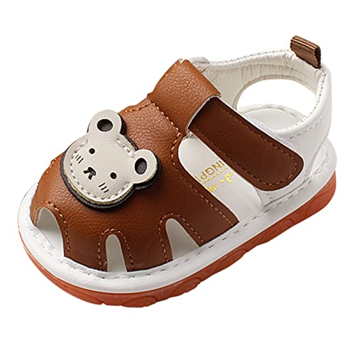 BIISDOST Leuchtende Kinder Schuhe Blumen Sandalen leuchtende Säuglinge Kinder Schuhe Kleinkind Mädchen Sneaker Schwarz Baby (zjsjm-A-Brown, 19 Infant) von BIISDOST