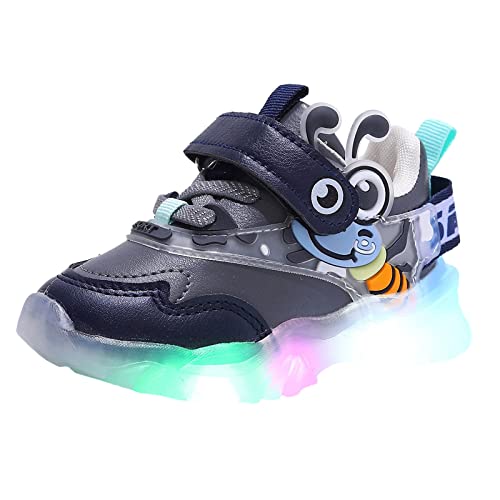 BIISDOST Leuchtende Schuhe für Mädchen, Kleinkind, LED-Wanderschuhe, Mädchen, Baby, lässige LED-Schuhe 35 Jungen (Blue, 21) von BIISDOST