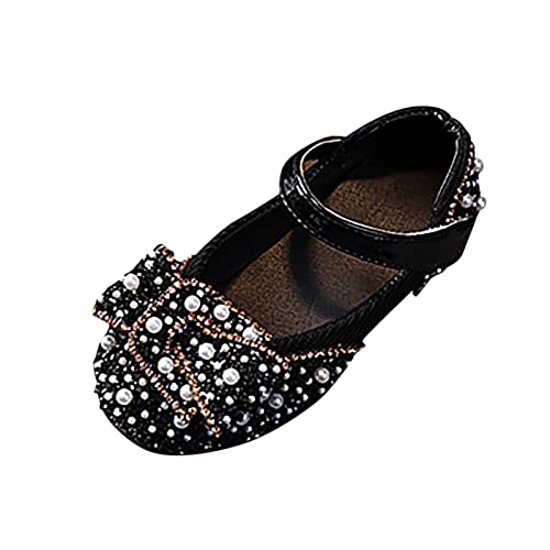 BIISDOST Mädchen Sandalen Crystal Baby Infant Bling Kinderschuhe Prinzessin Schuhe Perlenschuhe Tanzen Einzelne Schuhe Antirutsch Schuhe Kinder (Black, 30) von BIISDOST