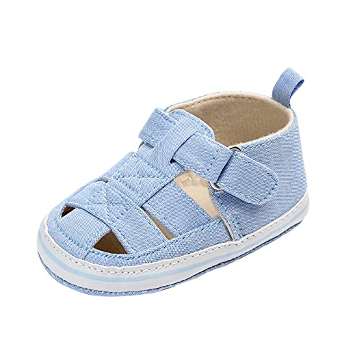 BIISDOST Mädchen Sommer Sandalen Cartoon Hund Sandalen Closed Toe Slip Premium Gummisohle Kleinkind First Schuhe Kinder 37 (zjsjm-A-Blue, 19 Toddler) von BIISDOST