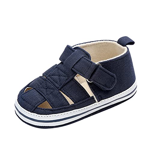 BIISDOST Mädchen Sommer Sandalen Cartoon Hund Sandalen Closed Toe Slip Premium Gummisohle Kleinkind First Schuhe Kinder 37 (zjsjm-A-Dark Blue, 20.5 Toddler) von BIISDOST