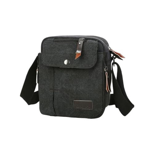 BIISDOST Männer Kausalen Multifunktionale Leinwand Messenger Handtasche Outdoor Schulter Sling Tasche Reisetasche Taschen Regenschirm (Black, One Size) von BIISDOST