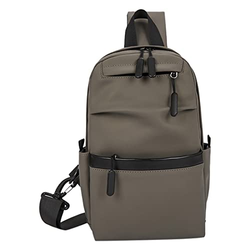 BIISDOST Männer Und Frauen Umhängetasche Mode Einfache Feste Farbe Muster Große Kapazität Praktische Outdoor Sport Schulter Tasche Kofferraum Taschen Klein (Brown, One Size) von BIISDOST