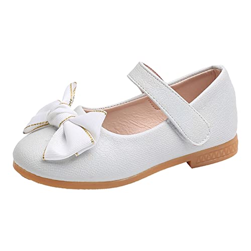 BIISDOST Mode Sommer Kinder Sandalen Mädchen Freizeitschuhe flacher Boden leicht einfarbig Schleife minimalistischen Stil Barfußschuhe Kinder (White, 31 Little Child) von BIISDOST