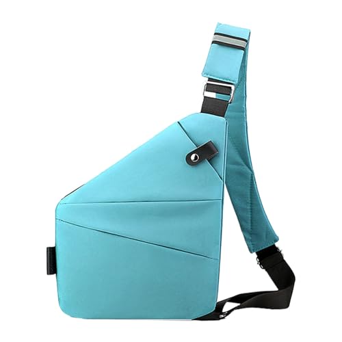 BIISDOST Persönliche Taschentasche für Reisen Persönliche Taschentasche für Männer Persönliche Flex-Tasche Schärpentasche, rechte Schultertasche Dartpfeil Taschen (Sky Blue, One Size) von BIISDOST