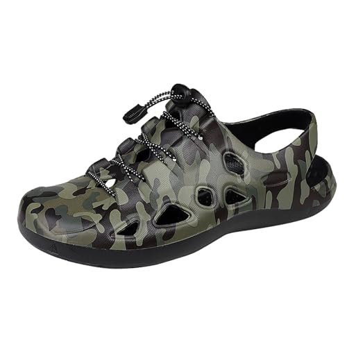 BIISDOST Sandalen für Herren, Sommer-Sandalen aus ausgehöhltem, lässige Sandalen, Strandschuhe mit weicher Sohle Elegante Schuhe Herren 38 (Camouflage, 45) von BIISDOST