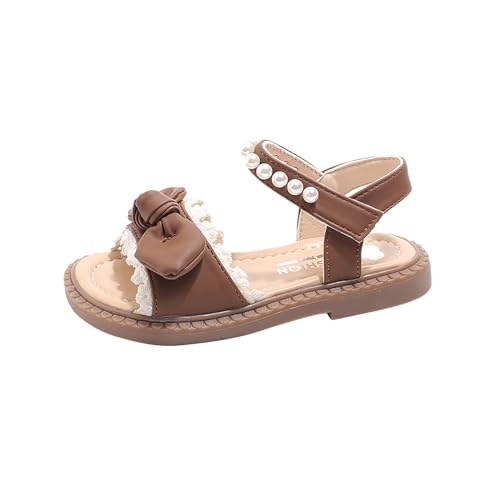 BIISDOST Sommer Sandalen Kinder Mädchen, Strandschuhe Sommerschuhe mit Bowknot Flach Prinzessin Schuhe Kinderschuhe Weichen Sohle Hochzeitsschuhe Rutschfest Outdoor Sommersandalen Gr.23-35 von BIISDOST