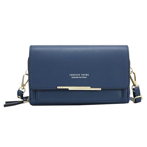 BIISDOST Umhängetasche, Geldbörse, reine Farbe, einfache Tasche, koreanische Version der modischen Umhängetasche, Damentasche Vintage Taschen (Blue, One Size) von BIISDOST