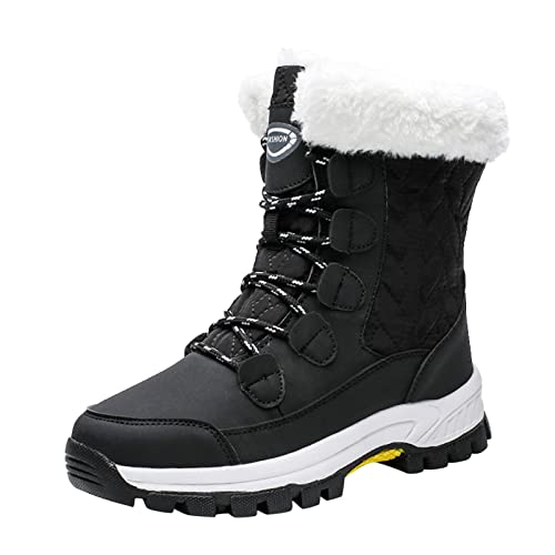 Damen Winterstiefel Snowboots Wanderschuhe Winterschuhe Leichte Thermostiefel Schneestiefel Wasserdicht Wasserdicht Warm Schneestiefel gefütterte Kurzschaft Stiefel Boots Schuhe Bequem rutschfest von BIISDOST