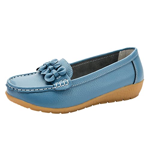 Frauen Flache Schuhe: Leicht Einzelschuhe Modische Walking Shoes Weicher Boden Loafers Bequem Schuhe Vielseitige Outdoorschuhe Schöne Freizeitschuhe Einfache Halbschuhe Slip-On Damenschuhe von BIISDOST