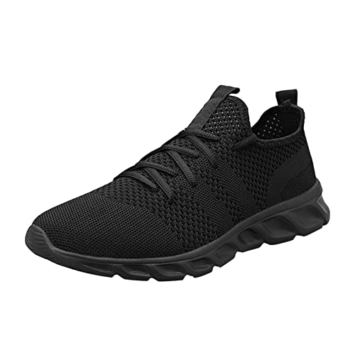 Herren Flache Schnürschuhe - Weichen Sohlen Sneakers Einfache Schuhe Flach Walking Shoes Klassisch Turnschuhe Outdoor Trekkingschuhe Leichtgewichts Joggingschuhe Strapazierfähige Sportschuhe von BIISDOST