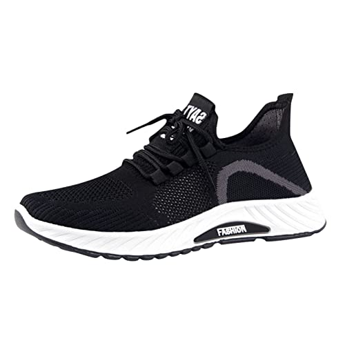 Herren-Wanderschuhe, Atmungsaktive Schuhe Mode Stoffschuhe Casual Sportschuhe Flach Leicht bequem Sneaker Mesh-Schuhe Sport Schuhe Slip On Trainers Fashion Atmungsaktive Mesh (Z0005-Black, 44) von BIISDOST