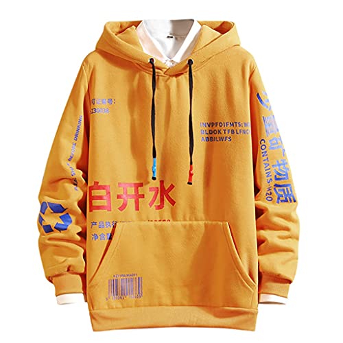 Hoodie Herren Techwear Hip Hop Classic Harajuku Sweatshirts Basic Vintage Kapuzenpulli Sportjacke Kapuzenjacke Sweatjacke Japanischer Streetwear Patchwork Urban Jumper Oversize Kapuzenpullover von BIISDOST